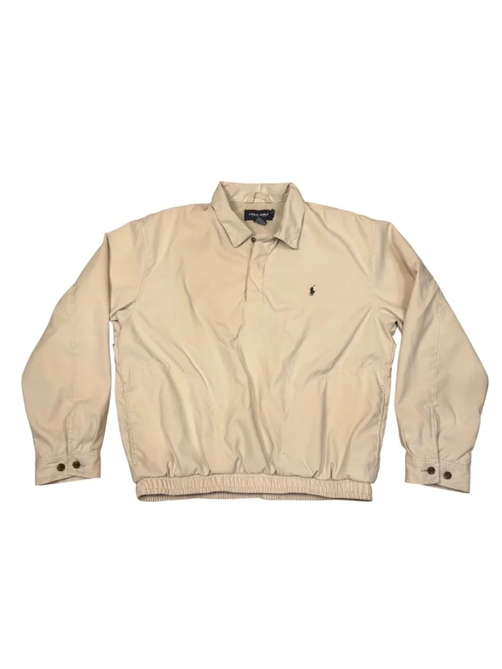 POLO GOLF Ralph Lauren Beige Pullover Lightweight 1/4 Button Jacket Medium